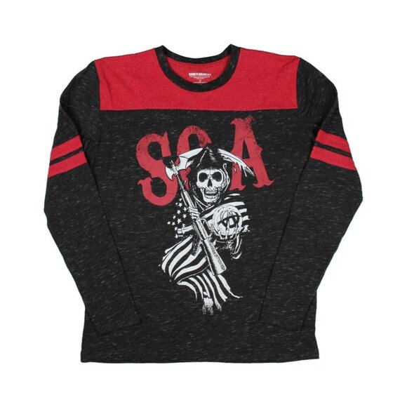 Sons of Anarchy‎ Red & Black Long Sleeve Graphic T-Shirt Sz M - Picture 1 of 5